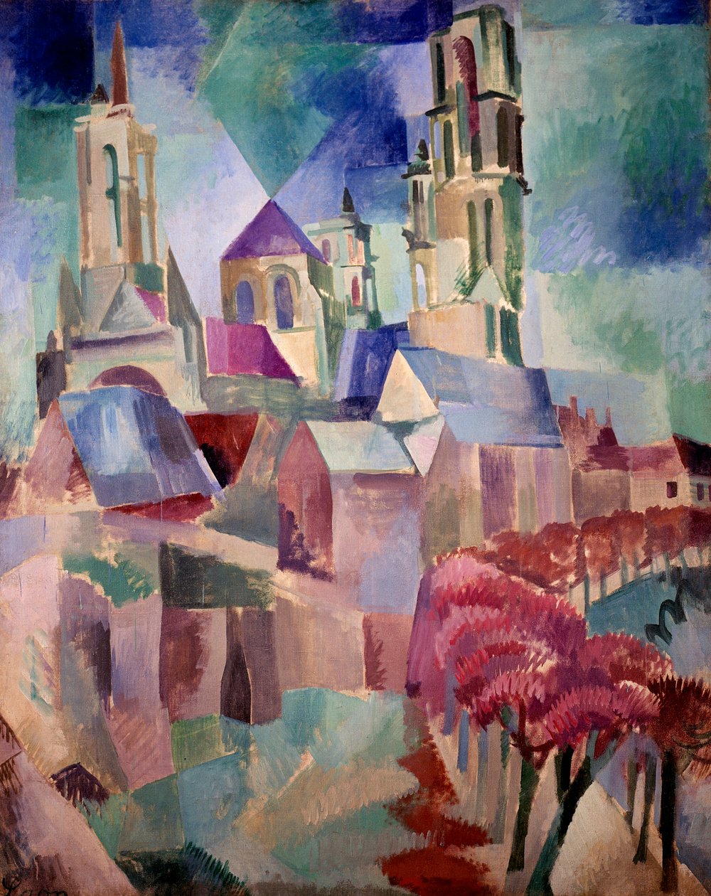Les Tours de Laon Målning av Robert Delaunay (1885-1941) 1912 Sön. 1,3x1,62 m Paris, musee national d