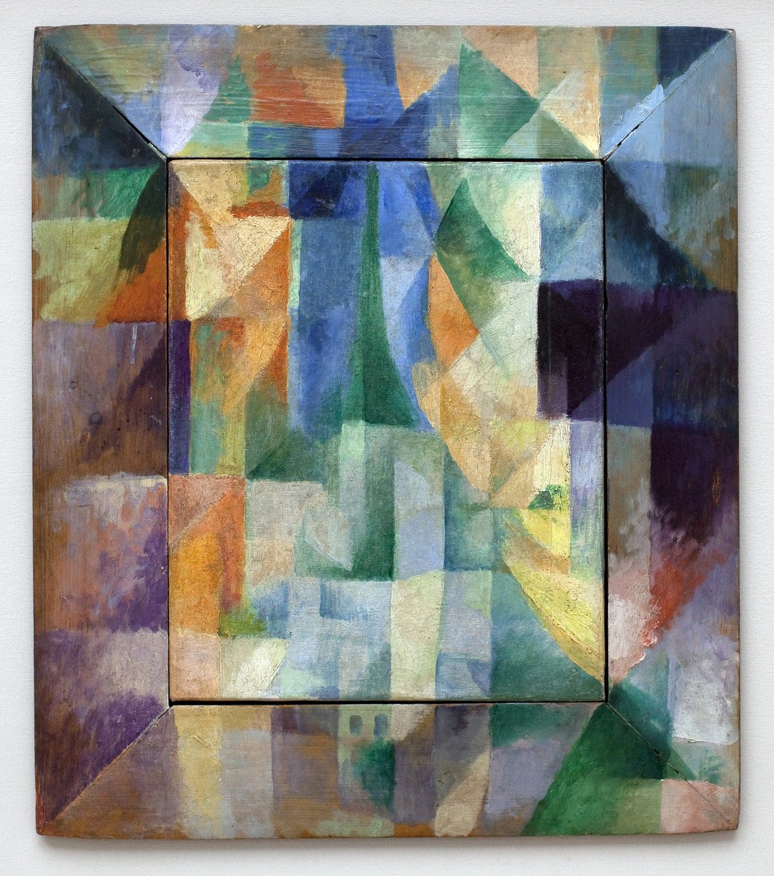 Samtidiga fönster mot staden. Del 1, andra mönstret, första repliken. Målning av Robert Delaunay (1885-1941), Olja på duk av Robert Delaunay