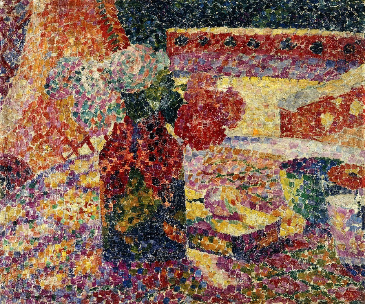 Stilleben med vase av blommor, ca 1907 (olja på duk) av Robert Delaunay