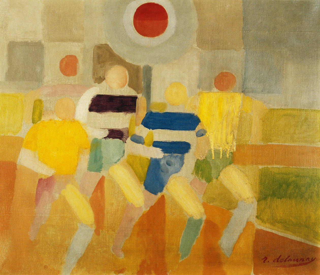 The Runners on Foot, ca 1920 (olja på duk) av Robert Delaunay
