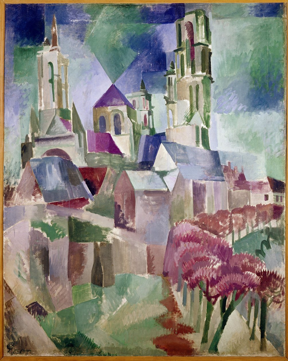 Towers of Laon (olja på duk av Robert Delaunay