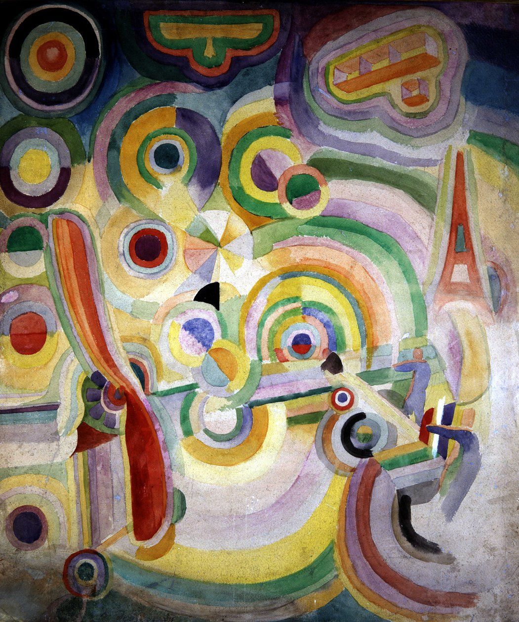 Hyllning till Bleriot av Robert Delaunay (1885-1941). av Robert Delaunay