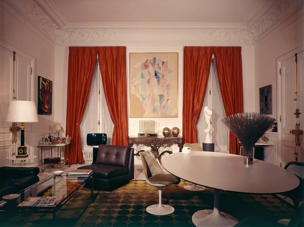 Georges Pompidous lounge i Elysee-palatset i Paris (med en målning av Delaunay) av Robert Delaunay