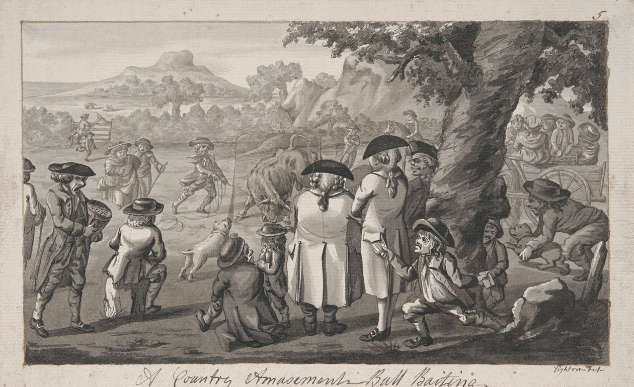 A Country Amusement - Bull Baiting av Robert Dighton