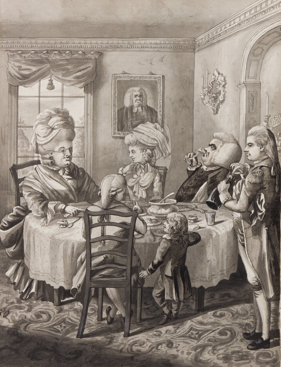 A Master Parson with a Good Living, 1782 (penna, pensel och bläck tvättar på papper) av Robert Dighton