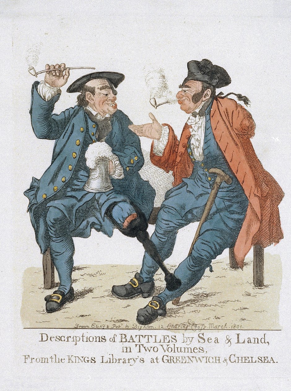 Beskrivning av striderna till lands och till sjöss, i två volymer, av Royal Library of Greenwich and Chelsea (färgetsning) av Robert Dighton