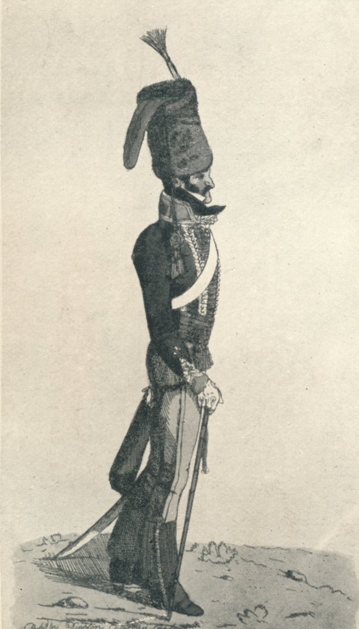 George Augustus Quentin En officer av den 10:e, eller Prince of Wales Hussars, tagen från livet, av Robert Dighton