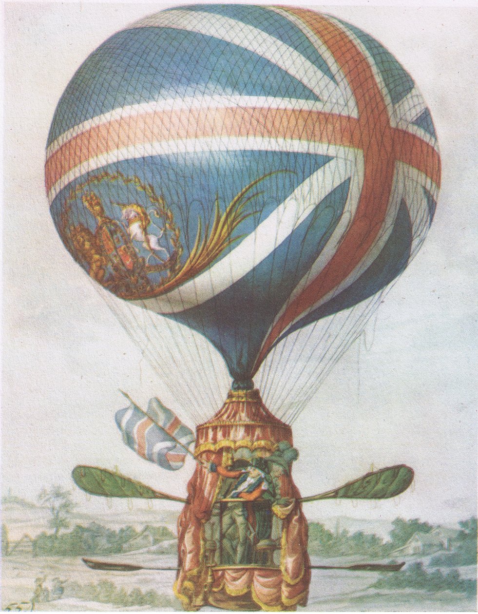 Lunardis Balloon, från British Adventure publicerad av Collins, 1947 av Robert Dighton