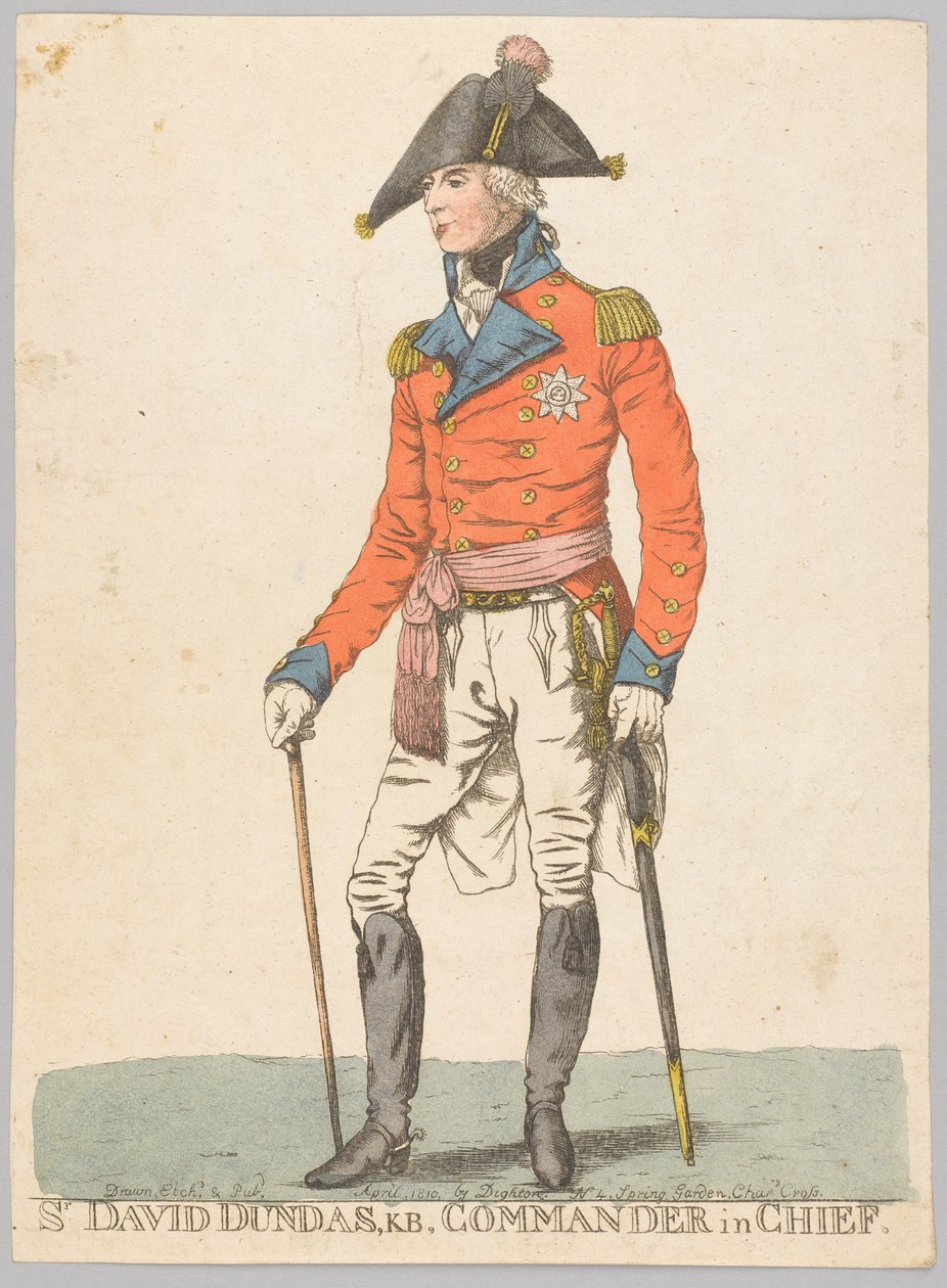 Sir David Dundas, KB, överbefälhavare av Robert Dighton