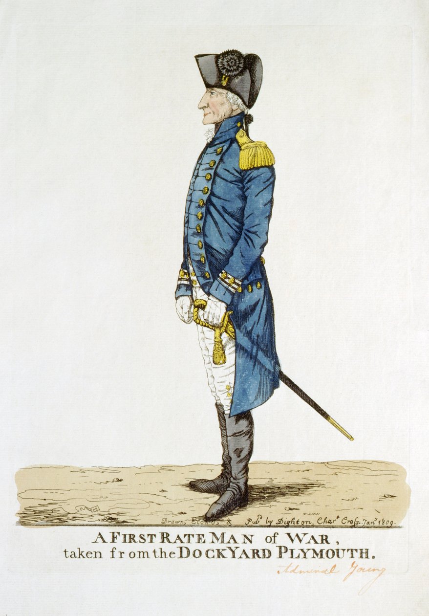 Sir George Young, "A First Rate Man of War..." av Robert Dighton