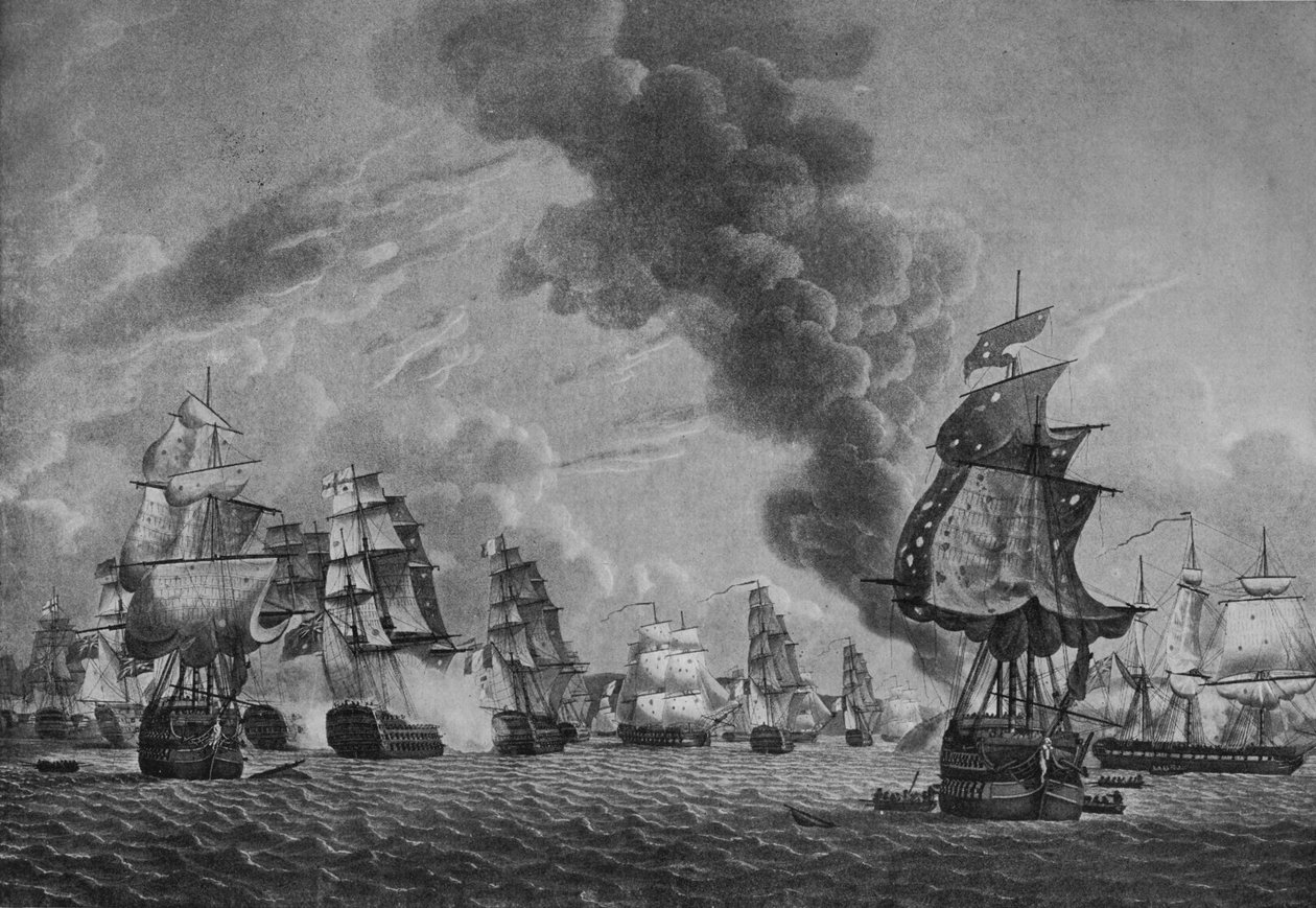 Bridport utanför LOrient, c1796 av Robert Dodd