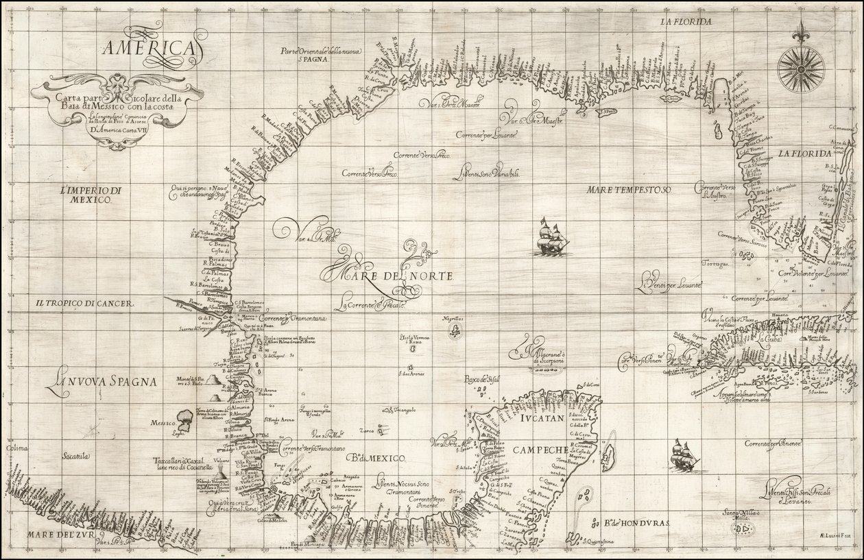 1646 års karta över Mexikanska golfen av Robert Dudley av Robert Dudley