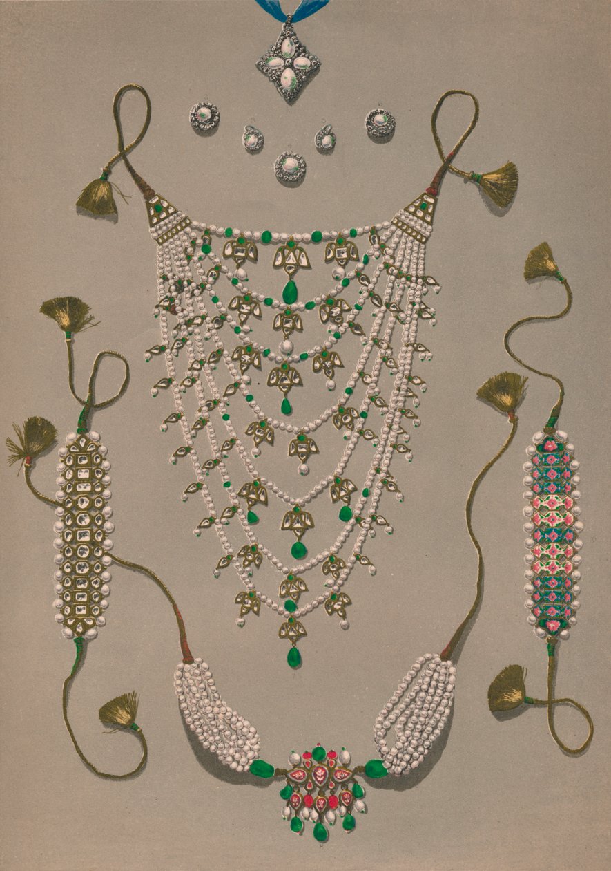 Korshängande broscher och örhängen, svit med indiska ornament, 1863. av Robert Dudley