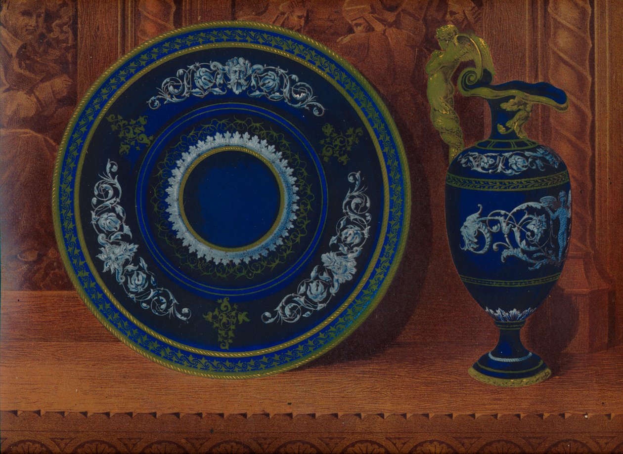 Porslin Ewer & Plateau, 1863. av Robert Dudley