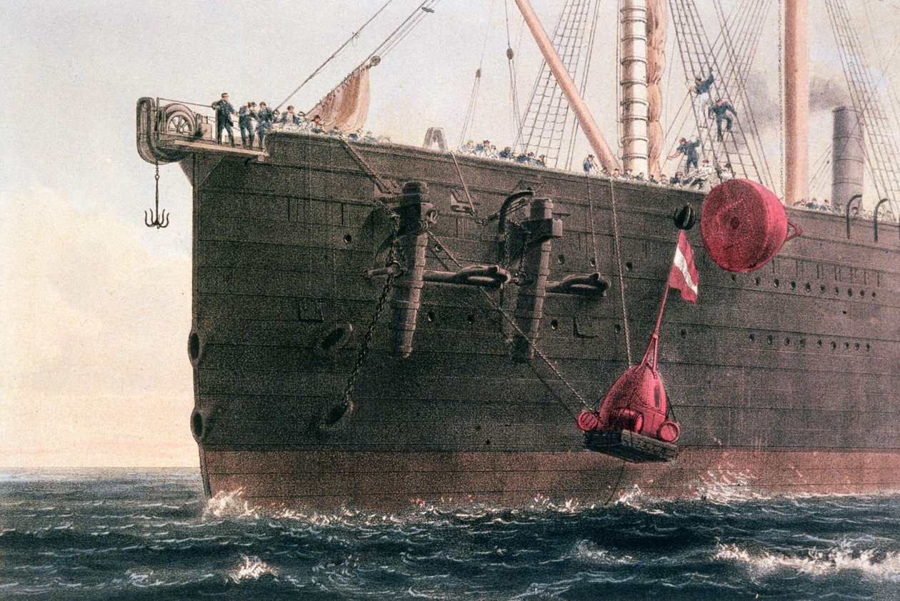 Utläggningen av den transatlantiska telegrafkabeln, 8 augusti 1866 av Robert Dudley