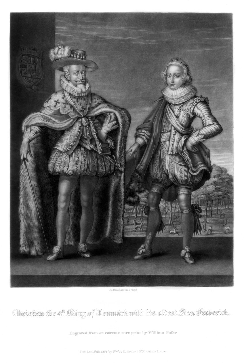 Christian IV, kung av Danmark, med sin äldste son Fredrik, 1816. av Robert Dunkarton