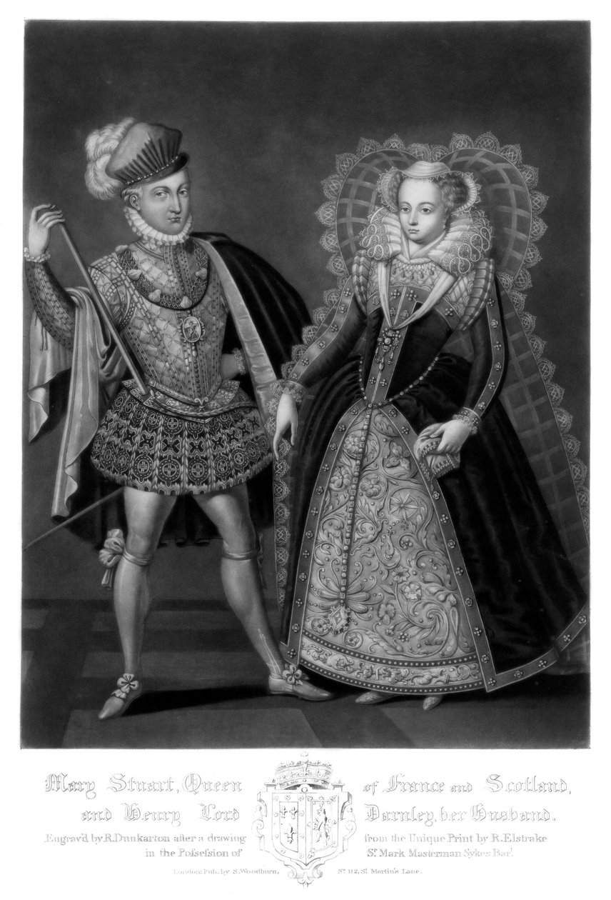 Mary Stuart, drottning av Frankrike och Skottland, och Henry Lord Darnley, hennes man, 1816. av Robert Dunkarton