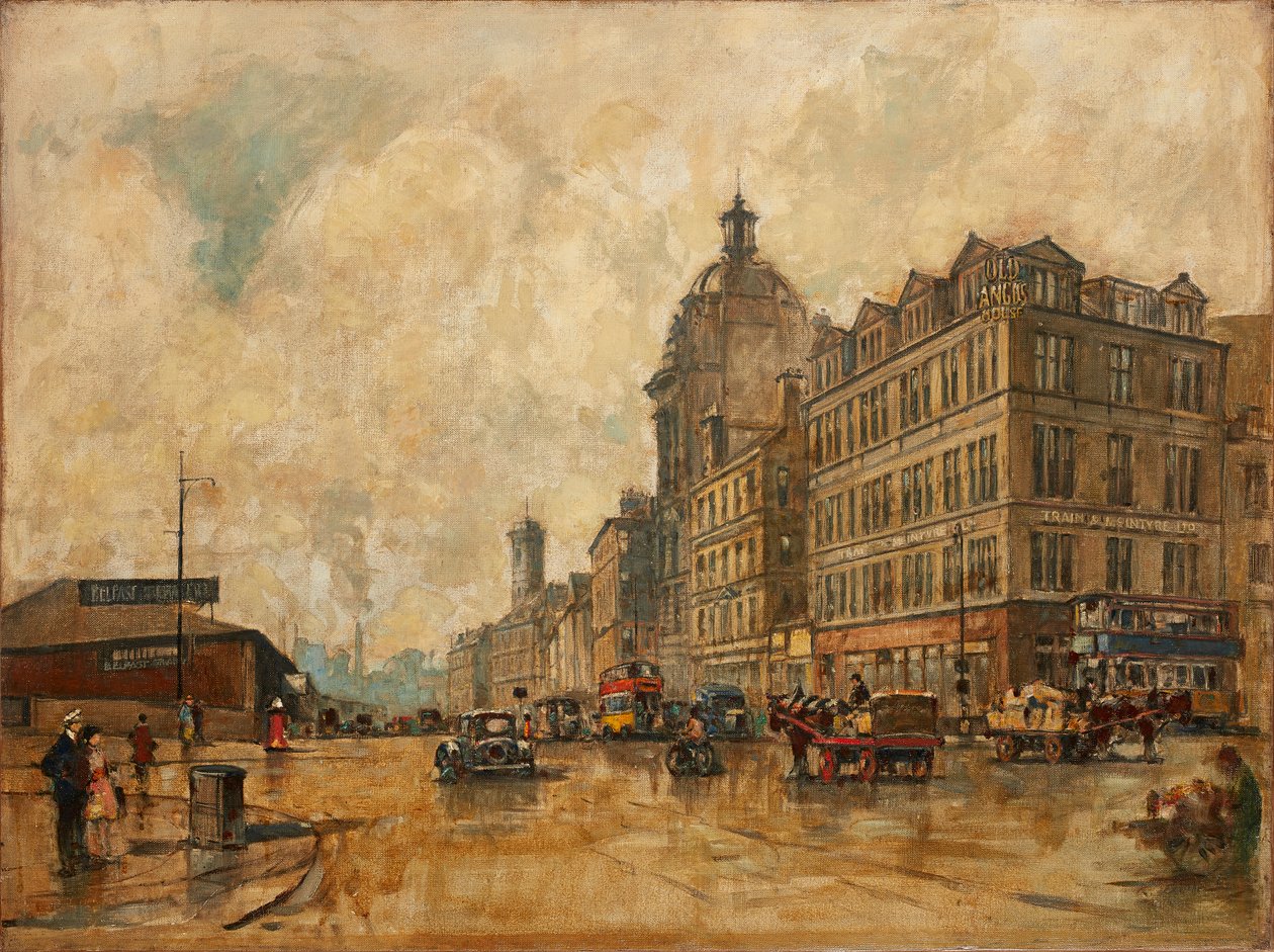 Broomielaw (olja på duk) av Robert Eadie