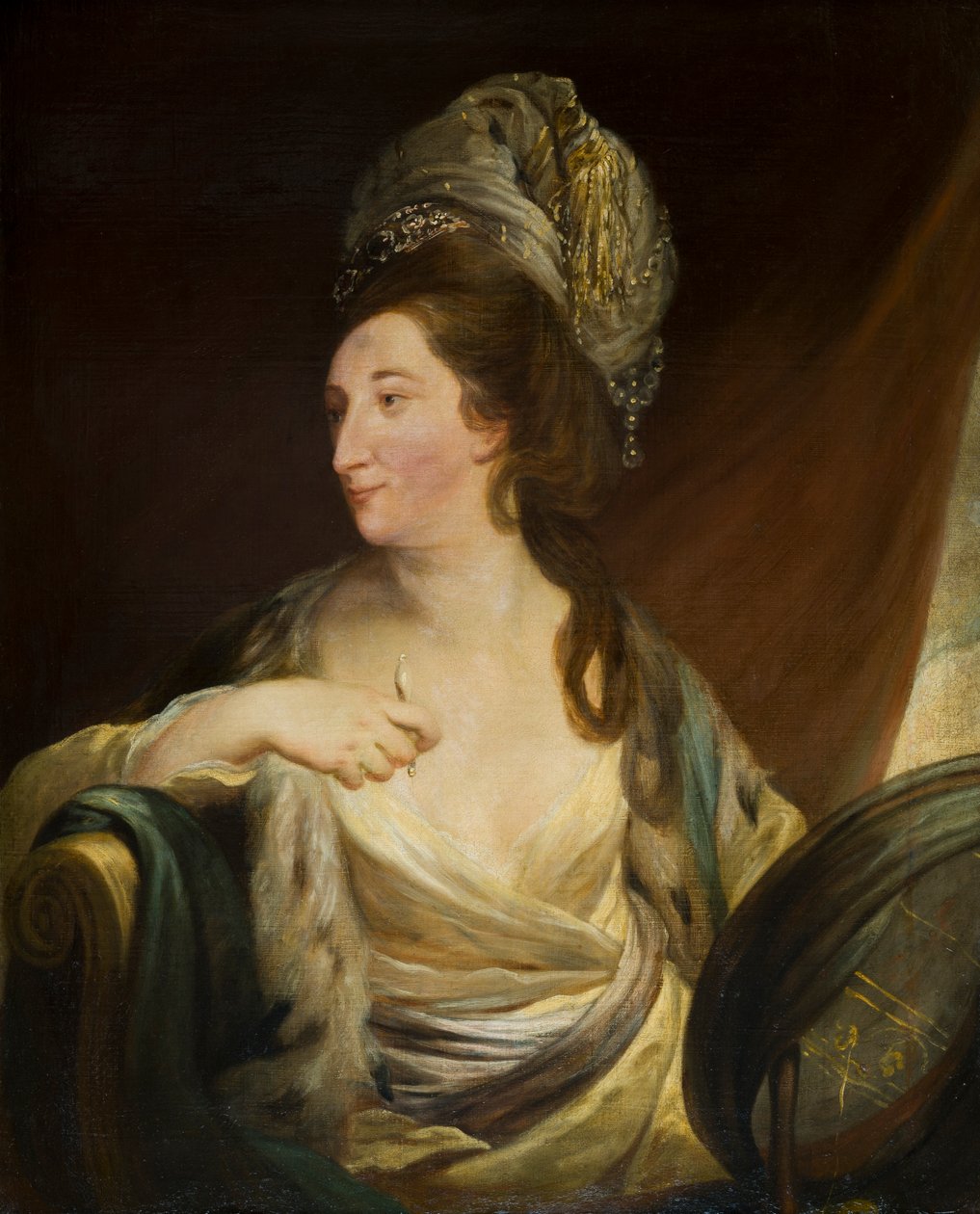 Porträtt av Elizabeth Simpson, Lady Bridgeman (1735-1806), ca 1750-88 (olja på duk) av Robert Edge Pine