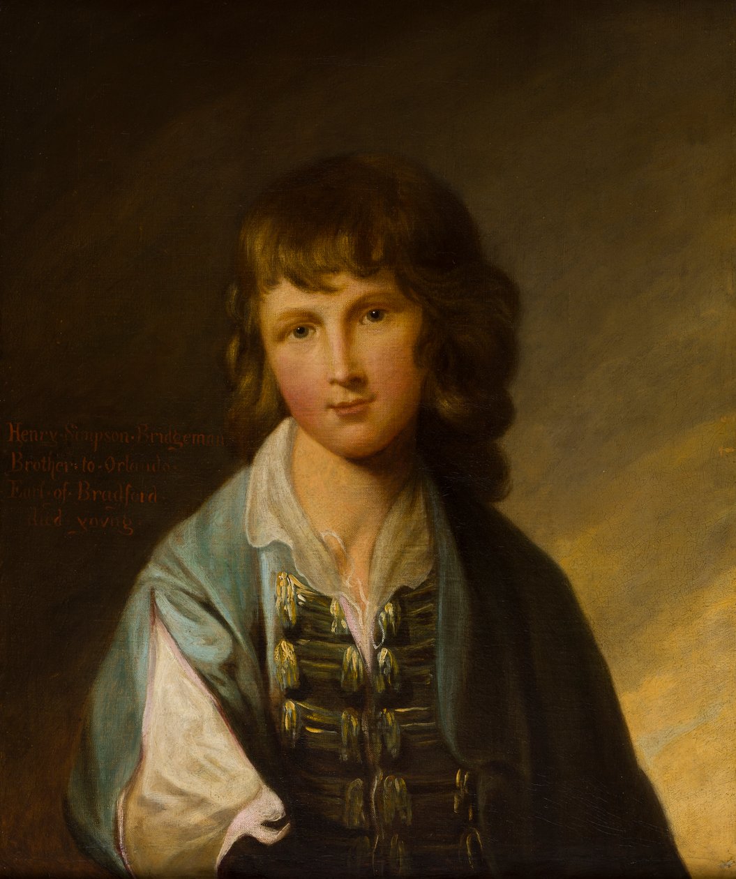 Porträtt av Henry Simpson Bridgeman (1757-1782) som pojke, ca 1767-77 (olja på duk) av Robert Edge Pine