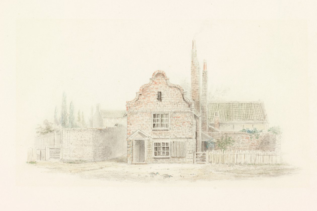 Elisabethanskt hus vid Forth (blyertspenna) av Robert Elliot Bewick