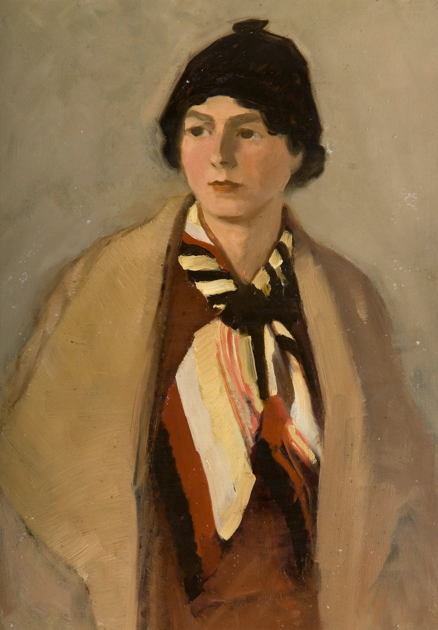 Porträtt av konstnärens fru (olja ombord) av Robert Ernest McEune