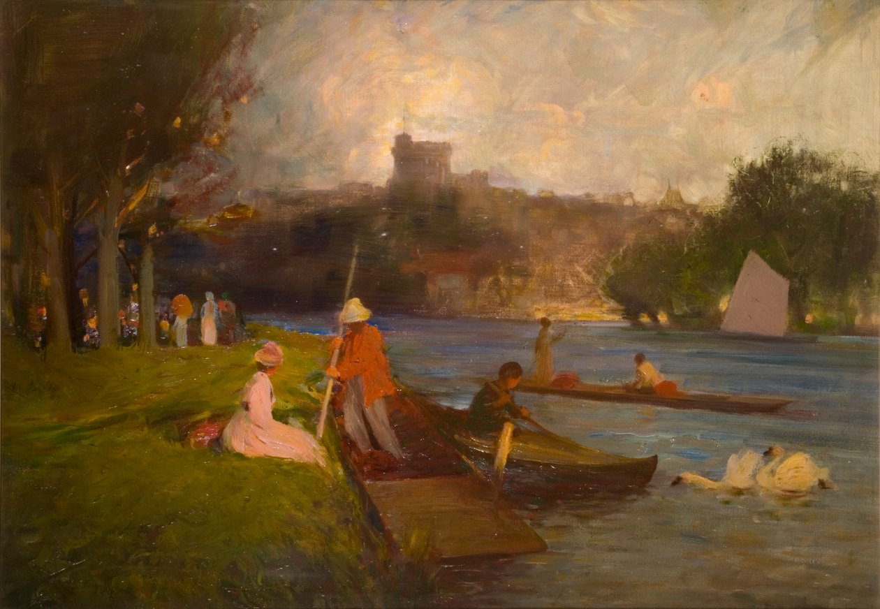 Themsen vid Windsor (olja ombord) av Robert Ernest McEune