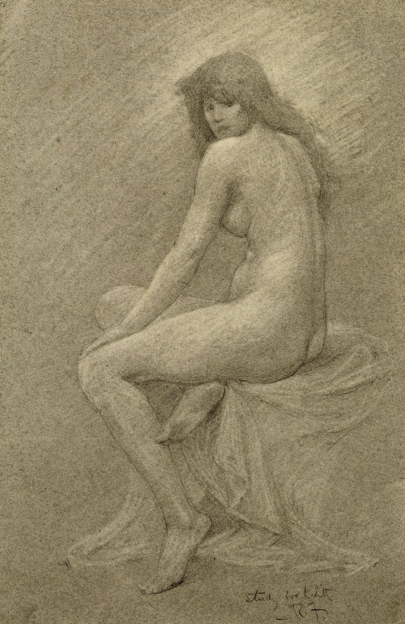 Studie för Lilith, ca 1900 (krita på papper) av Robert Fowler