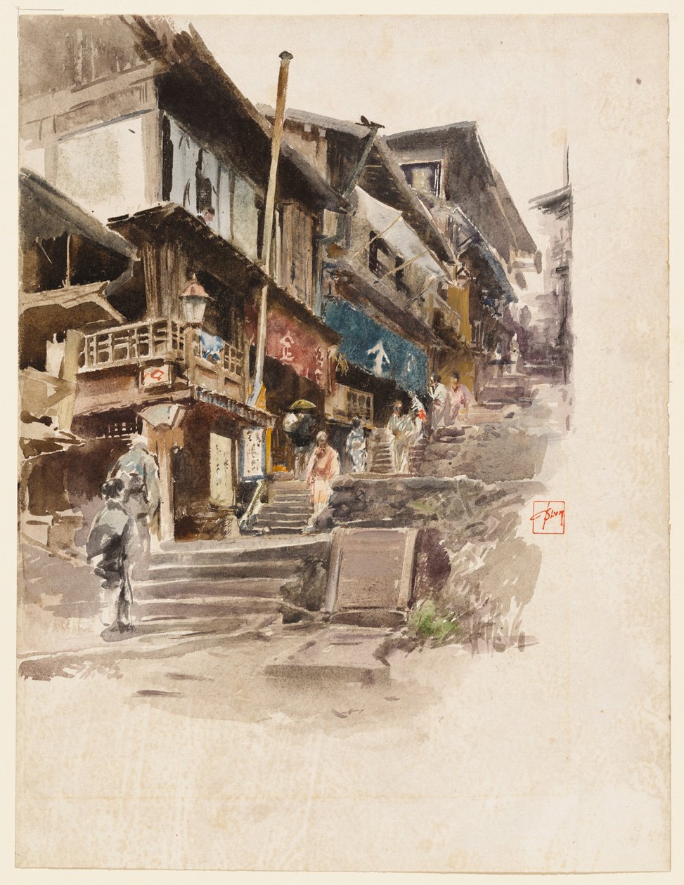 En gata i Ikao, Japan, II av Robert Frederick Blum