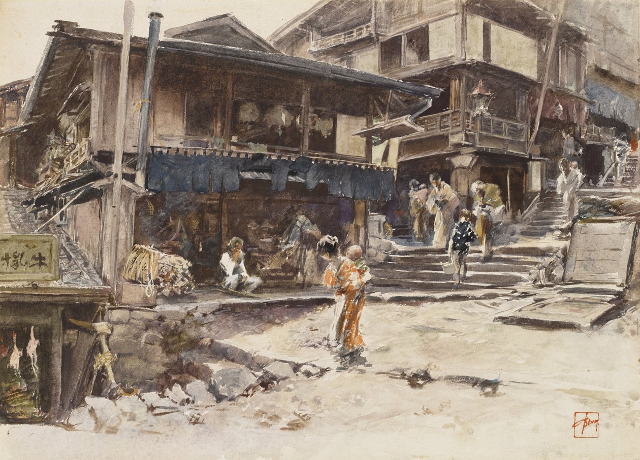 En gata i Ikao, Japan I, 1890 av Robert Frederick Blum