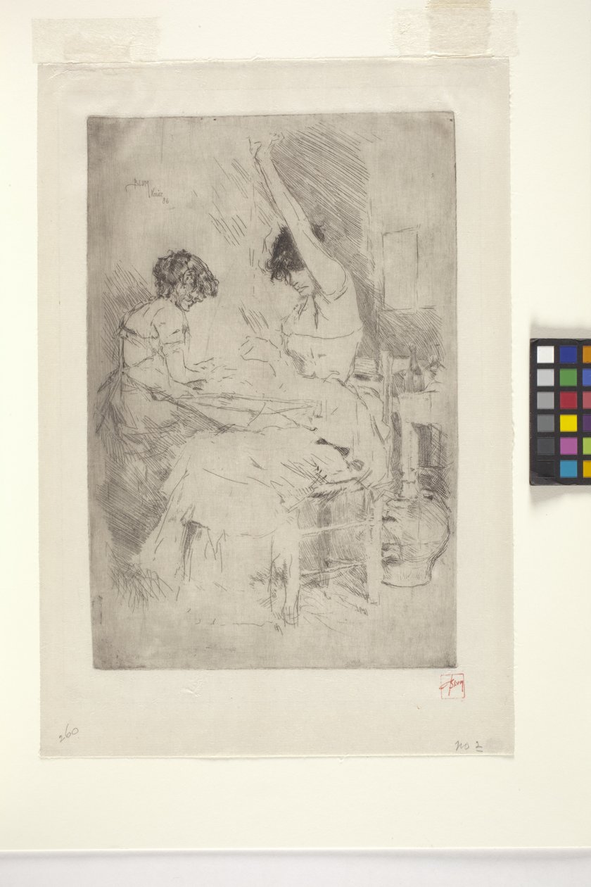 Bead Stringers, Venedig (etsning) av Robert Frederick Blum