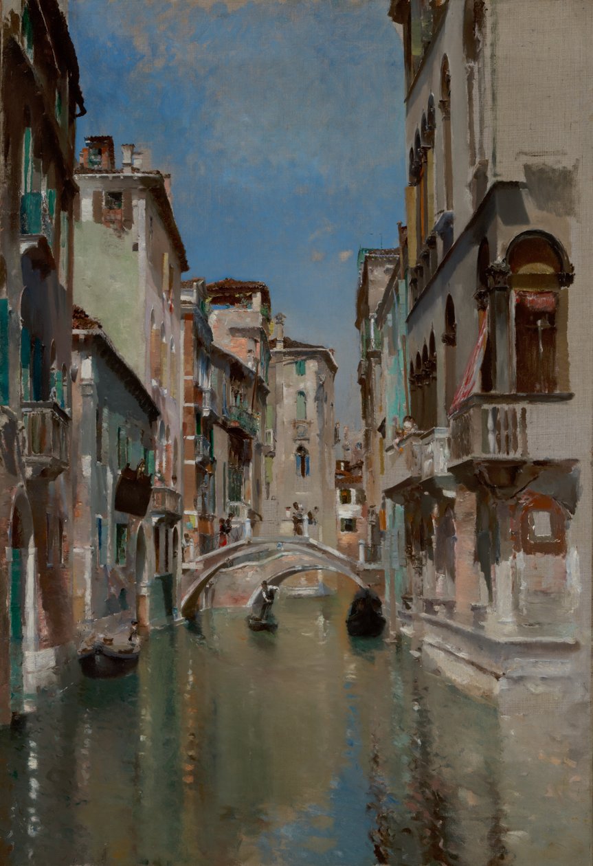 Kanalen i Venedig, kvarteret San Trovaso av Robert Frederick Blum