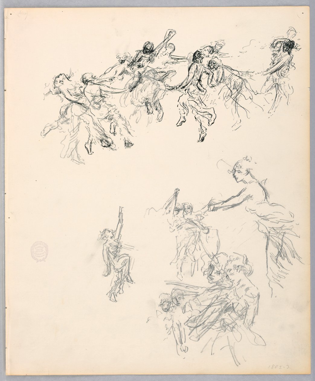 Teckning, Dansande figurer, 1882-83 av Robert Frederick Blum