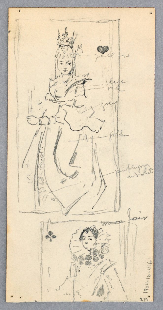 Teckning, Gatuscen, Italien (recto); Två inramade vyer av kvinnor på spelkort (verso), 1882 av Robert Frederick Blum