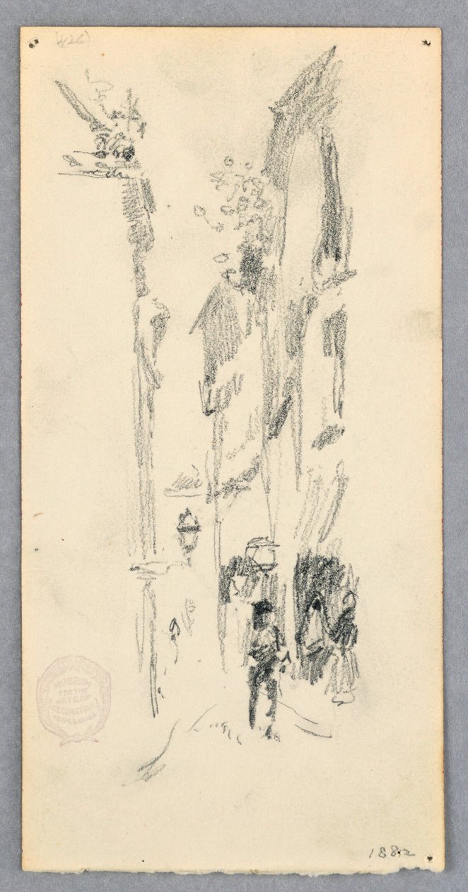 Teckning, Gatuscen, Venedig, 1882 av Robert Frederick Blum