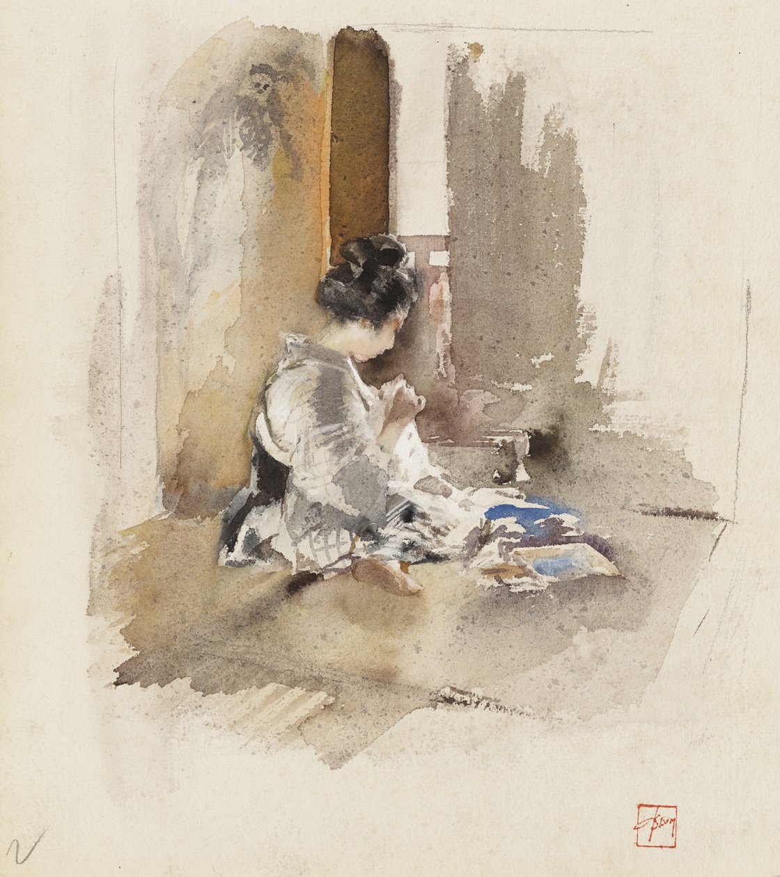 Japansk flicksömnad, 1890 av Robert Frederick Blum