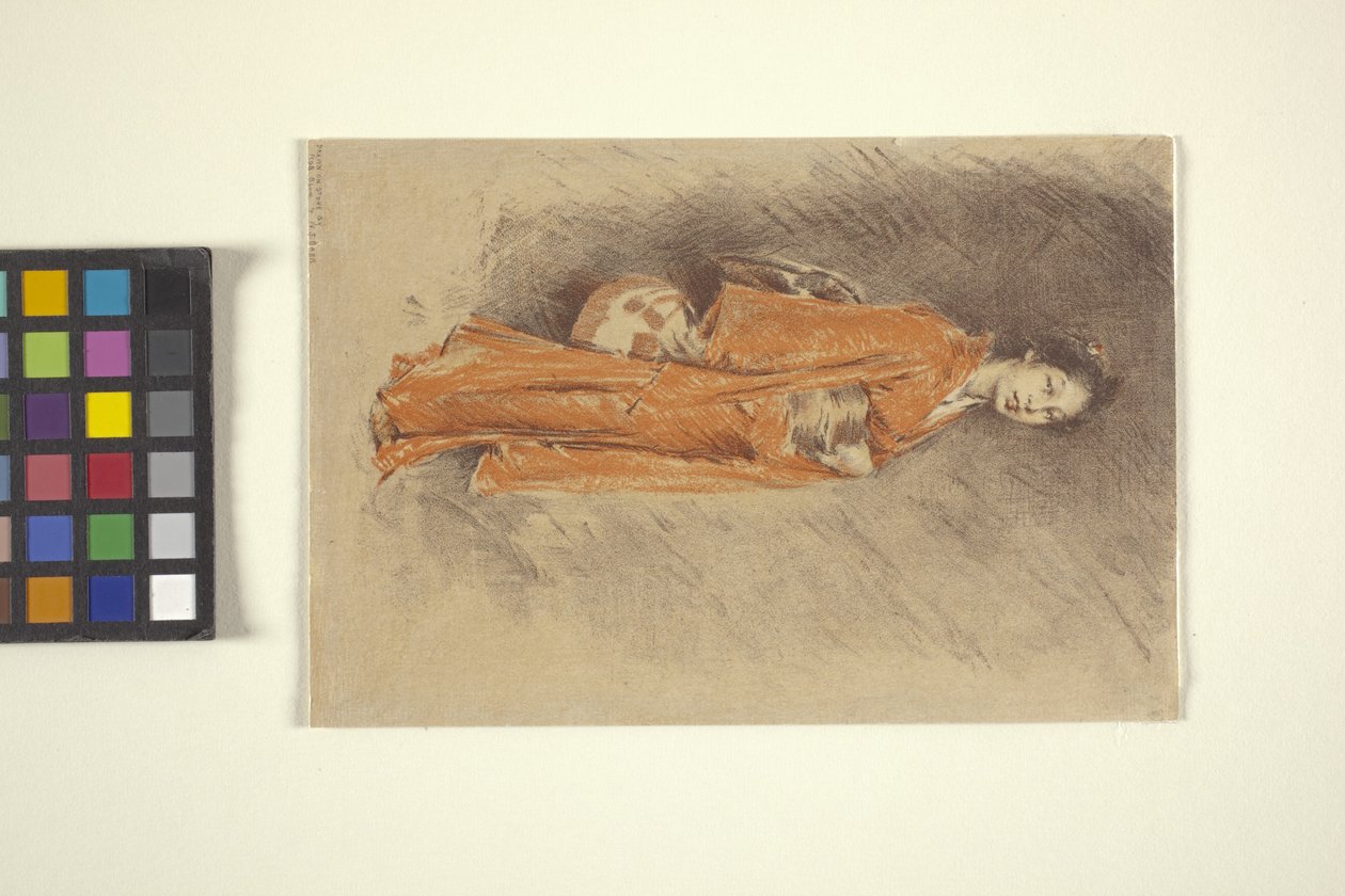 Japansk kvinna i kimono (bläck) av Robert Frederick Blum
