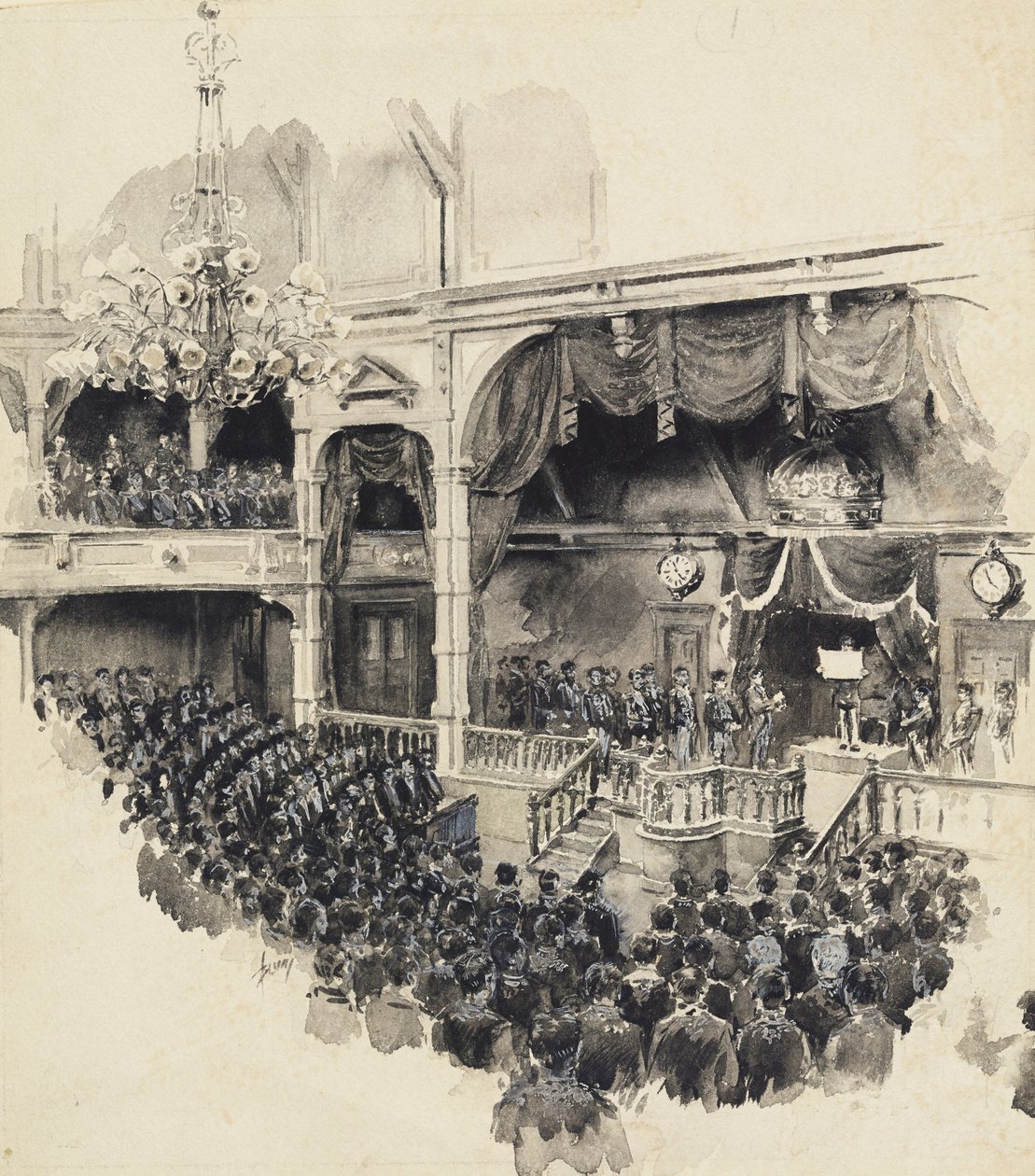 Invigningsscen för det japanska parlamentet, 1890 av Robert Frederick Blum