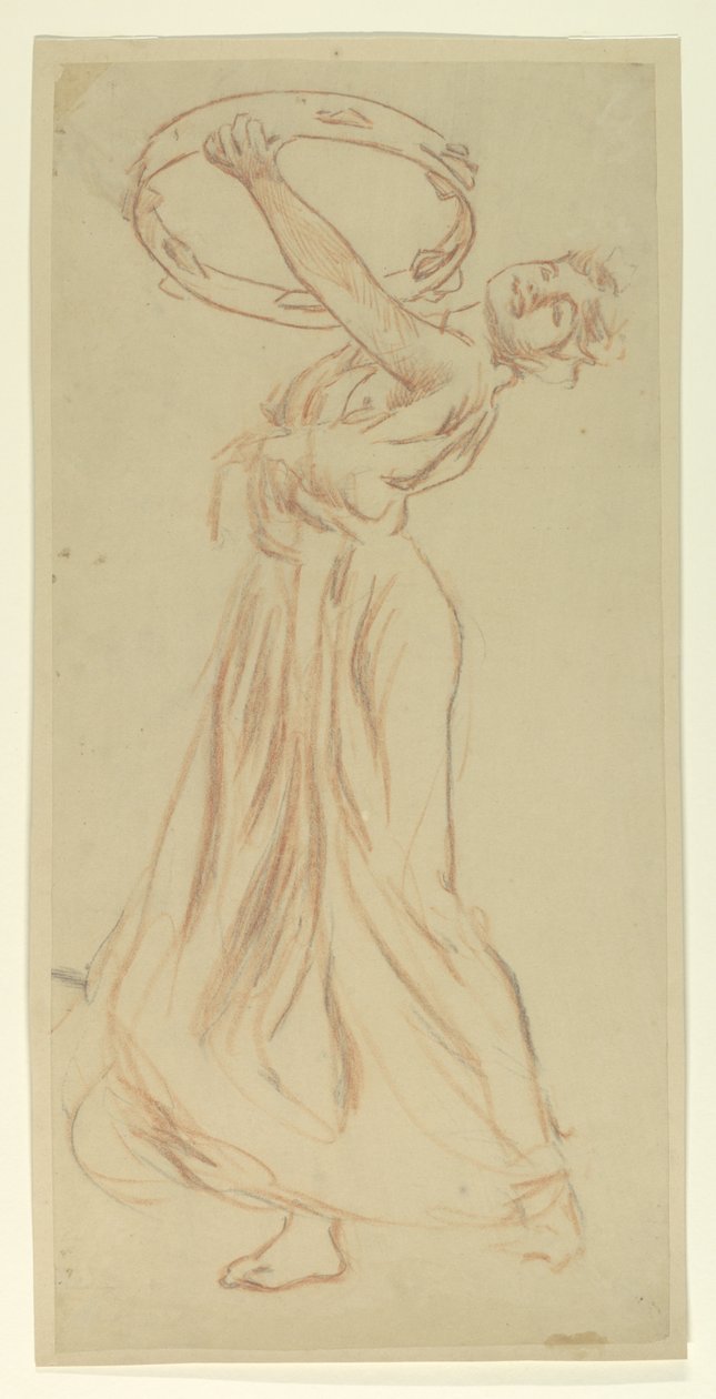 Studie för Girl with Tambourine, "Vintage Festival", Mendelssohn Glee Club, New York av Robert Frederick Blum