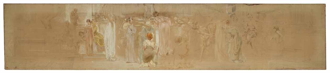 Studera för en procession, "Vintage Festival", Mendelssohn Glee Club, New York, NY av Robert Frederick Blum