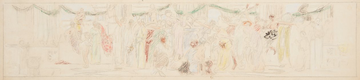 Studera för en procession, "Vintage Festival", Mendelssohn Glee Club, New York, NY av Robert Frederick Blum