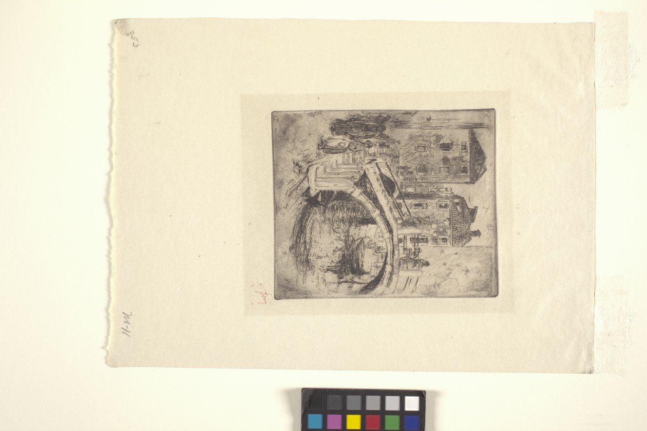 Venetianska kanalen och bron (etsning) av Robert Frederick Blum