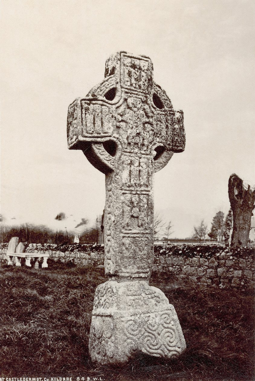 North High Cross i Castledermot, Co. Kildare, Irland (sepiafoto) av Robert French