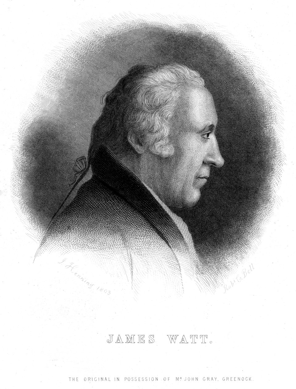 James Watt, skotsk ingenjör, 1800-talet av Robert G. Bell