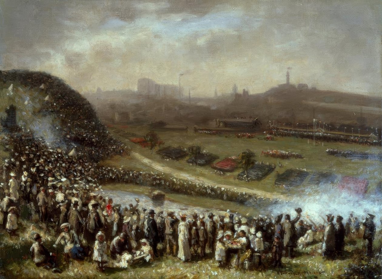 R.G.Hutchison, At the races, Glasgow / Gemälde av Robert Gemmell Hutchison