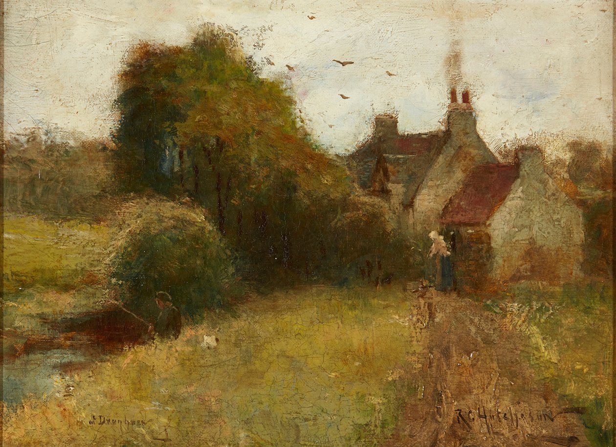 The Cottage (olja på duk) av Robert Gemmell Hutchison