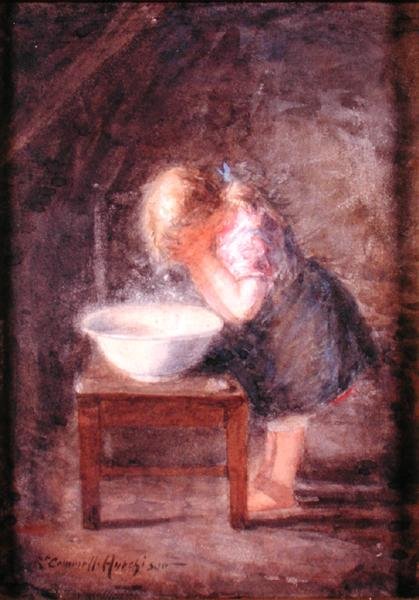 The Morning Wash, ca 1900 (akvarell på papper) av Robert Gemmell Hutchison