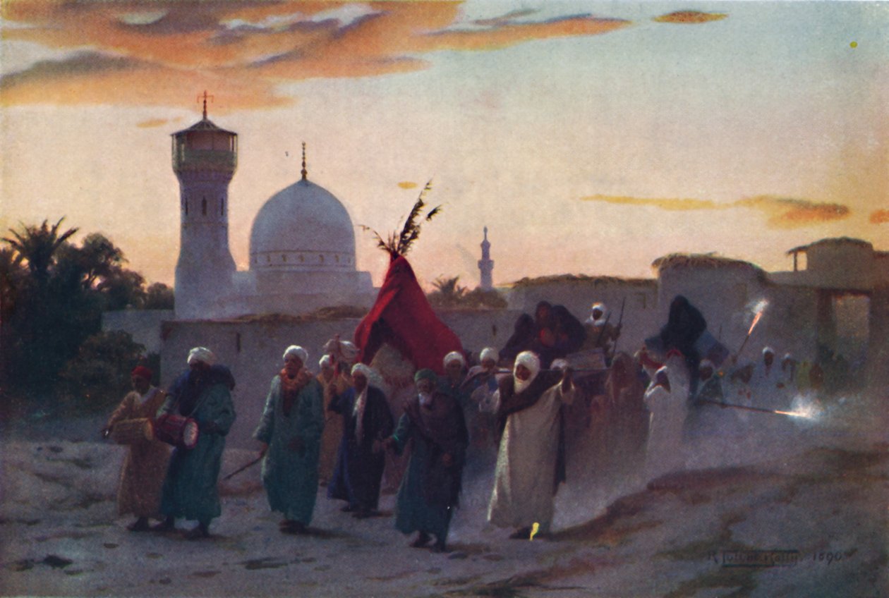 A Wedding Procession at Menzala: The Home-Coming of the Bride, c1880, 1904 av Robert George Talbot Kelly