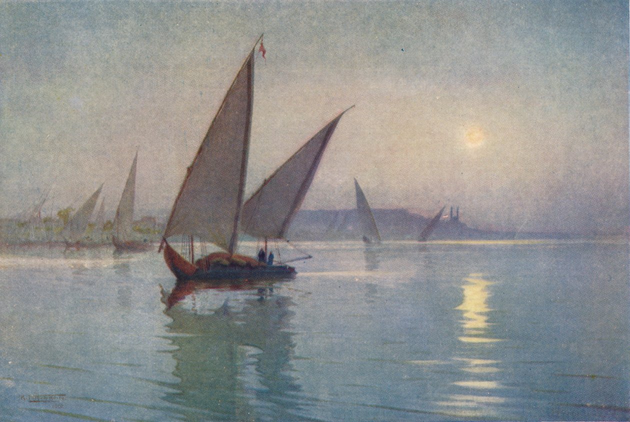 Månsken på Nilen, nära Kairo, c1880, 1904 av Robert George Talbot Kelly