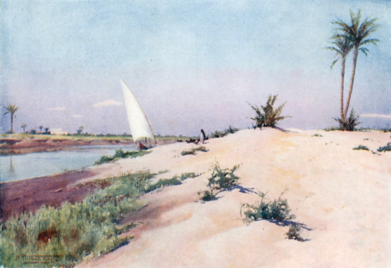 På Ismailia-kanalen, nära Tel-el-Kebir (färglitografi) av Robert George Talbot Kelly